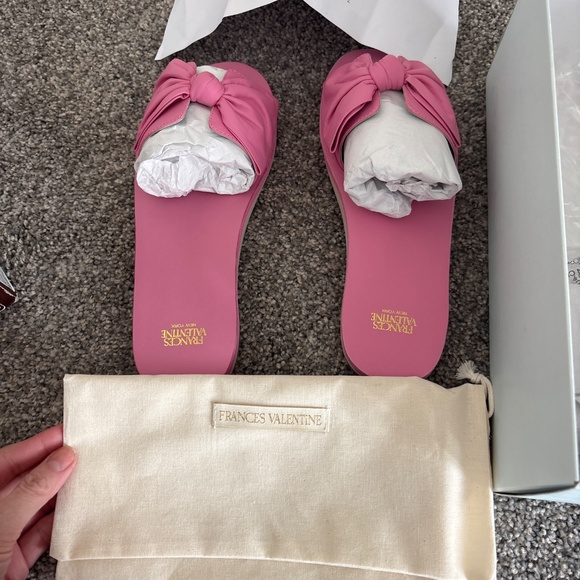 Frances Valentine Sandy cloud leather bow slide sandals - Picture 3 of 3